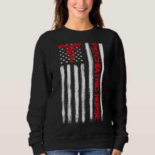 Moletom Enfermeira Psiquiátrica Bandeira Americana Rn Saúd