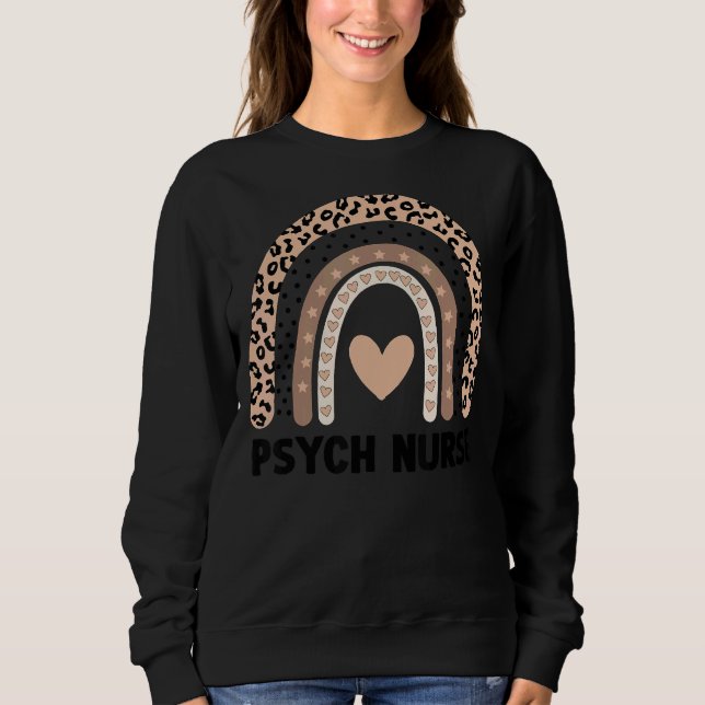 Moletom Enfermeira Psych Enfermando Leopard Rainbow (Frente)