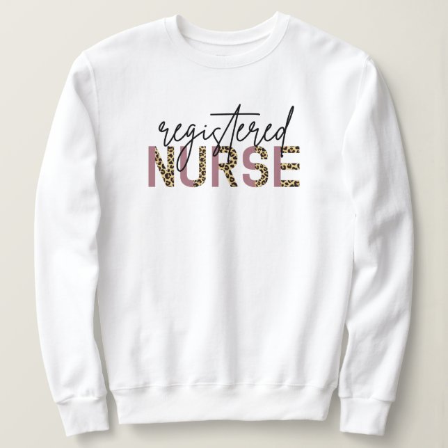 Moletom Enfermeira Registrada RN Cheetah Nurse Apreciação (Frente do Design)