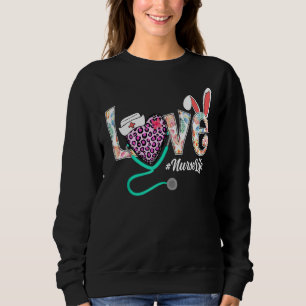 Moletom Enfermeira Rn Lpn Cna Healthcare Cheetah Heart Leo