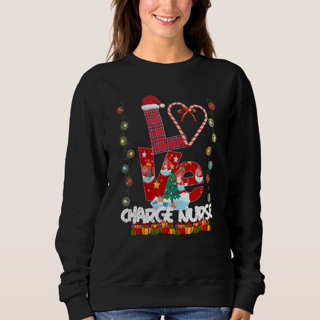 Moletom Enfermeira Santa Hat Candy Xmas Pajama (Frente)