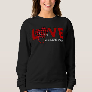 Moletom Enfermeira Xadrez Red Love Heart Stethosco
