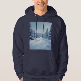 Moletom Engano de paisagem amontoado após queda de neve