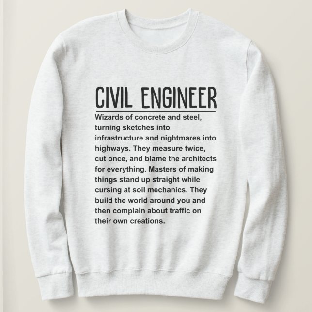 Moletom Engenheiro Civil (Frente do Design)