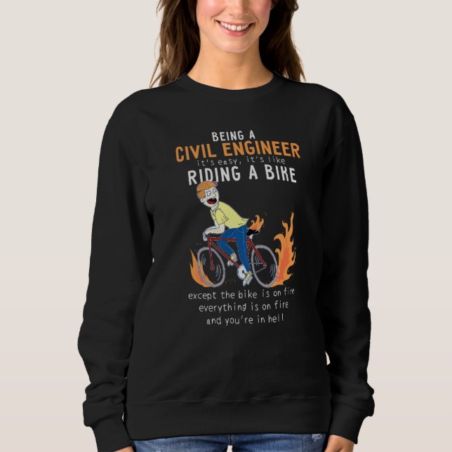 Moletom Engenheiro Civil Como Ciclo De Bicicleta De Corrid (Frente)
