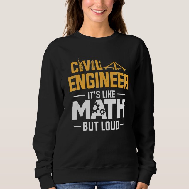 Moletom Engenheiro Civil É Como Matemática Mas Alto (Frente)