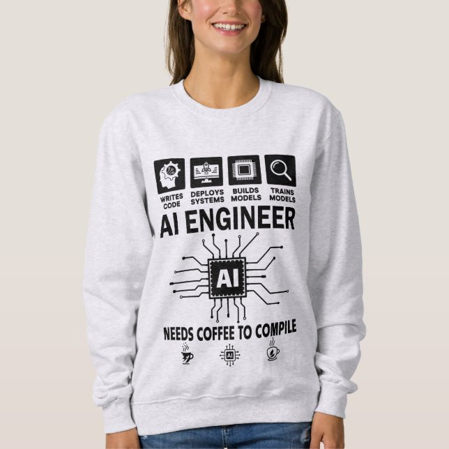 Moletom Engenheiro de IA Engraçado Programador Desenvolved (Frente)
