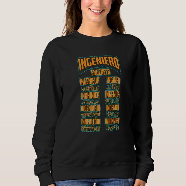 Moletom Engenheiro Idiomas de Palavras Engenharia Mecânica (Frente)