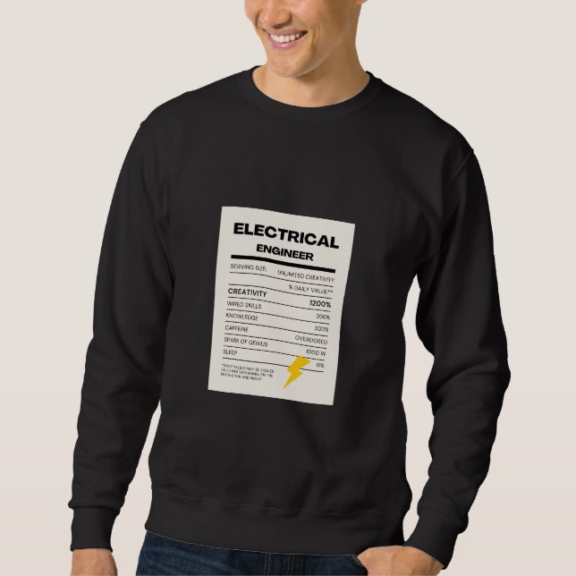 Moletom Engineering Nutrition Facts" Sweater: Daily Values (Frente)