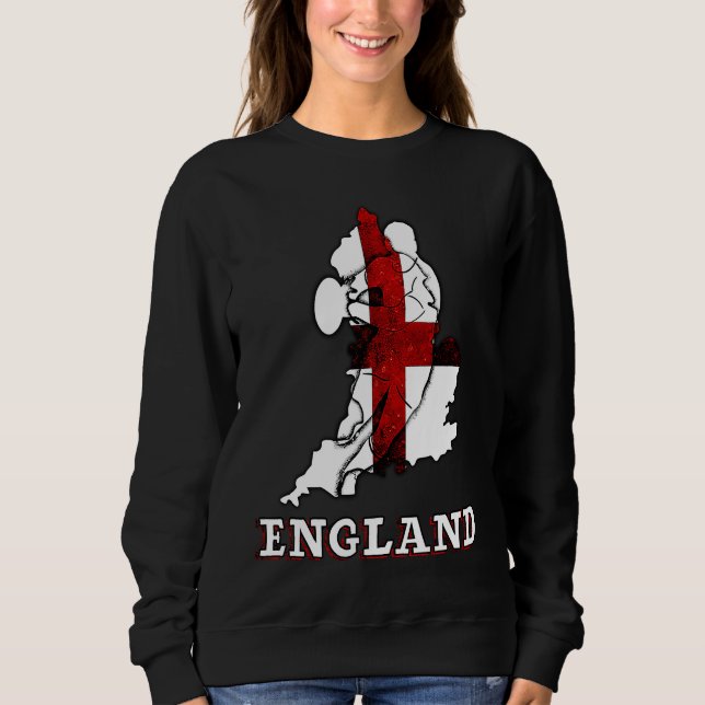 Moletom England Rugby English Flag and Rugby Player Silhou (Frente)