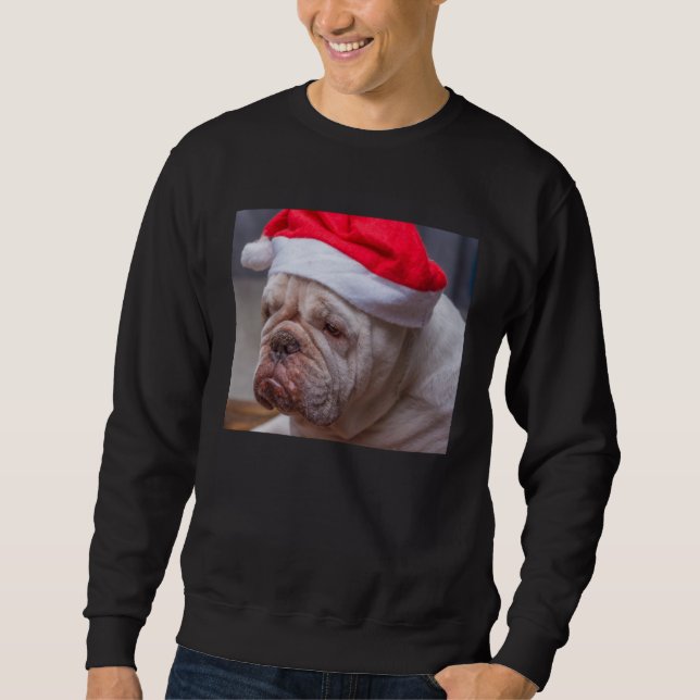 Moletom English Bulldog Christmas Light Christmas Ugly Swe (Frente)