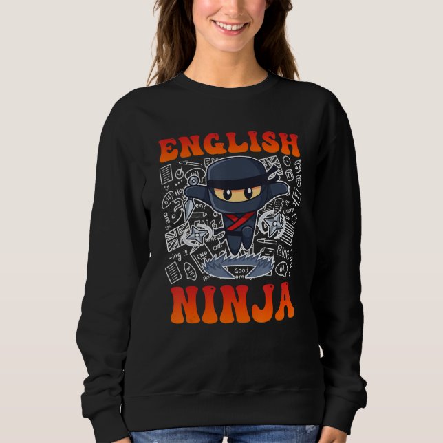 Moletom English ninja I am English teacher (Frente)