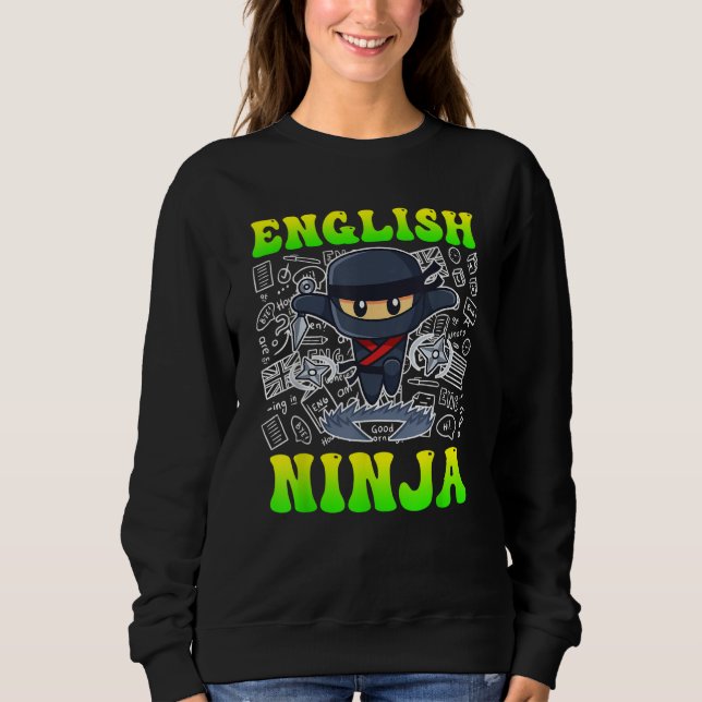 Moletom English ninja I am English teacher (Frente)