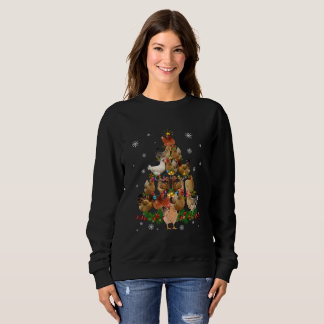 Moletom Engraçada Árvore de Natal de Frango Pet Lover (Frente Completa)