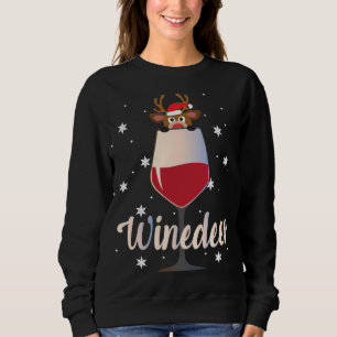 Moletom Engraçada, Bonita, Reindeer Wine Drinker Christma