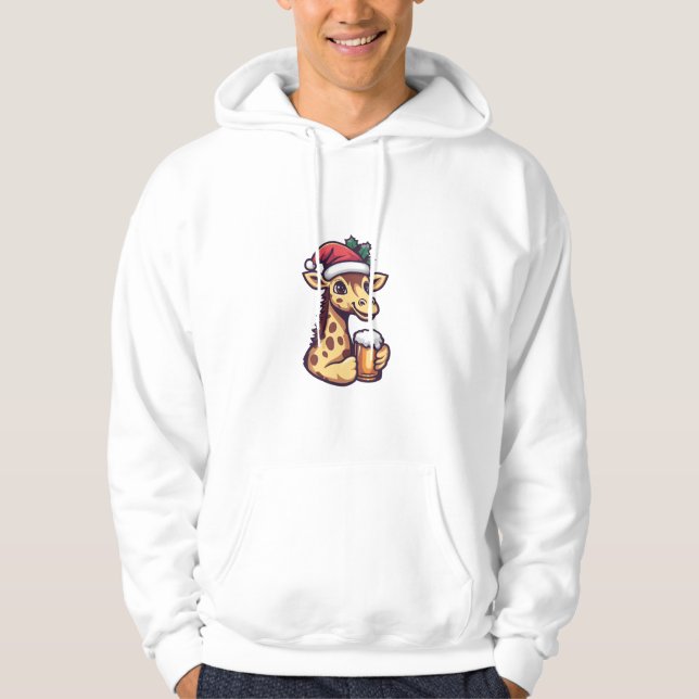 Moletom Engraçada Girafa De Natal Com BD (Frente)