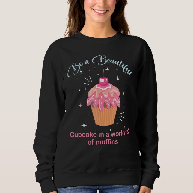 Moletom Engraçada ideia engraçada do Cupcake de Citação (Frente)