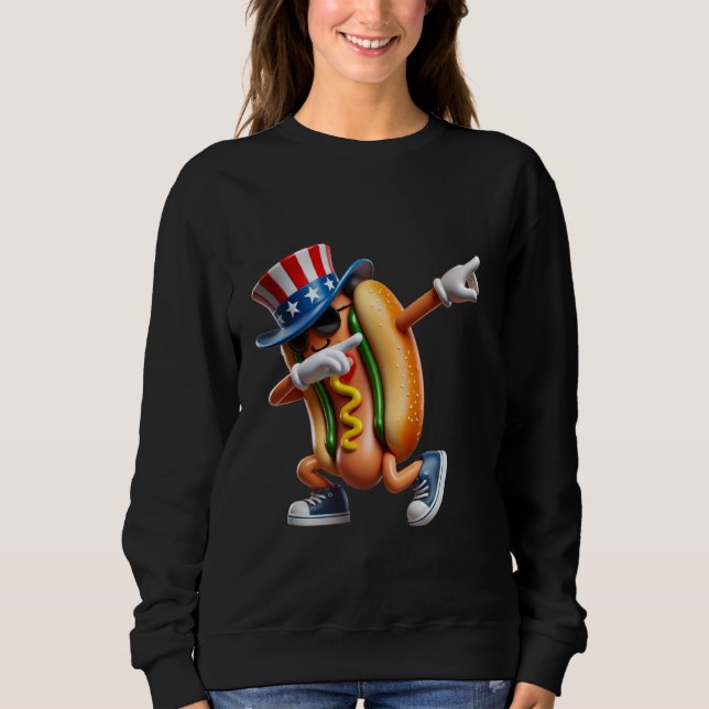 Moletom Engraçado 4 de julho do HotDog (Frente)