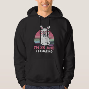 Moletom Engraçado Adorável Llama 36º Presente De Aniversár