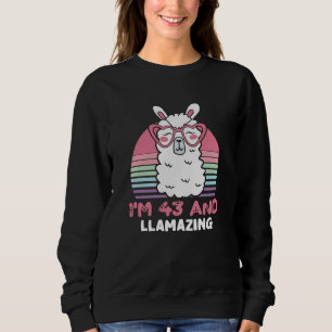 Moletom Engraçado Adorável Llama 43º Presente De Aniversár