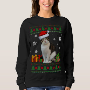 Moletom Engraçado Ama Gato Bonito Gato Papai Noel Feliz Na