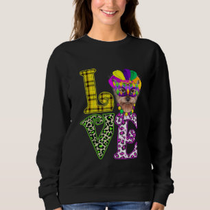 Moletom Engraçado Amor Mardi Gras Yorkshire Terrier Dog Pa