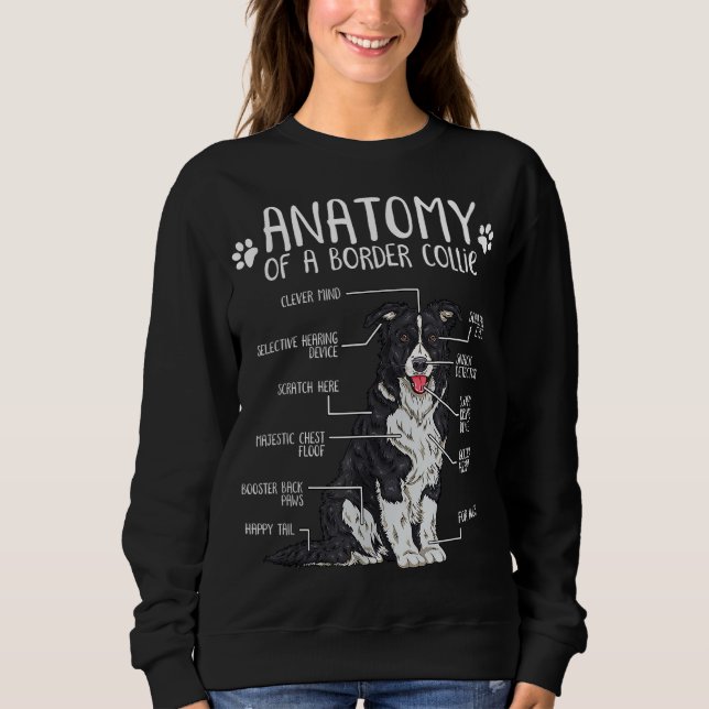 Moletom Engraçado Anatomia Borda Collie Cachorro (Frente)