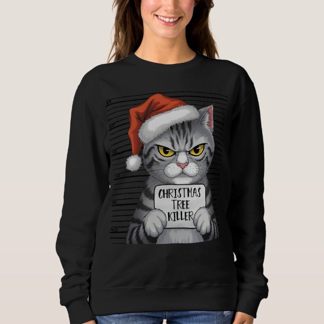 Moletom Engraçado Árvore de Natal da Matadora de Mulheres (Frente)
