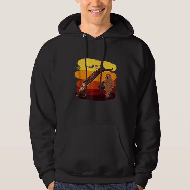 Moletom Engraçado Beaver Zip (Frente)
