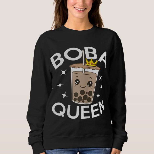 Moletom Engraçado Boba Tea Bubble Boba Queen Gift (Frente)
