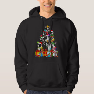 Moletom Engraçado Boston Terrier Christmas Tree Lights Pup