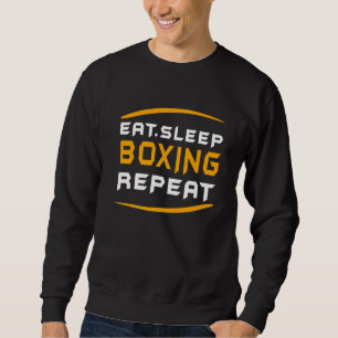 Moletom Engraçado Boxing Fighter asote Comer Sleep Boxing