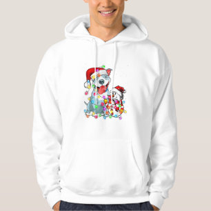 Moletom Engraçado Cachorro de Natal Tee Snowman Xmas Light