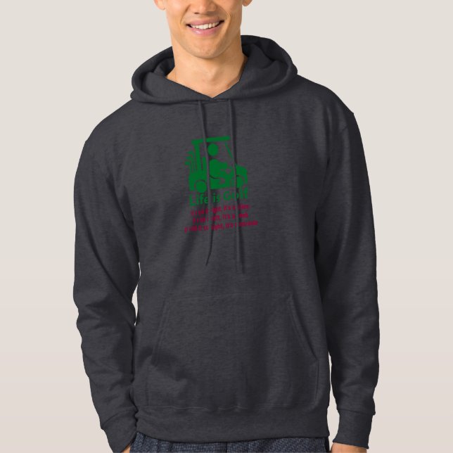 Moletom Engraçado Carrinho de Golfe Cinza Verde Escuro Hoo (Frente)
