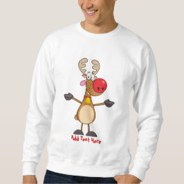 Moletom Engraçado Cartoon Rudolph Reindeer Xmas Personaliz