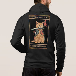 Moletom Engraçado Cat Samurai Tudo Vai Te Matar