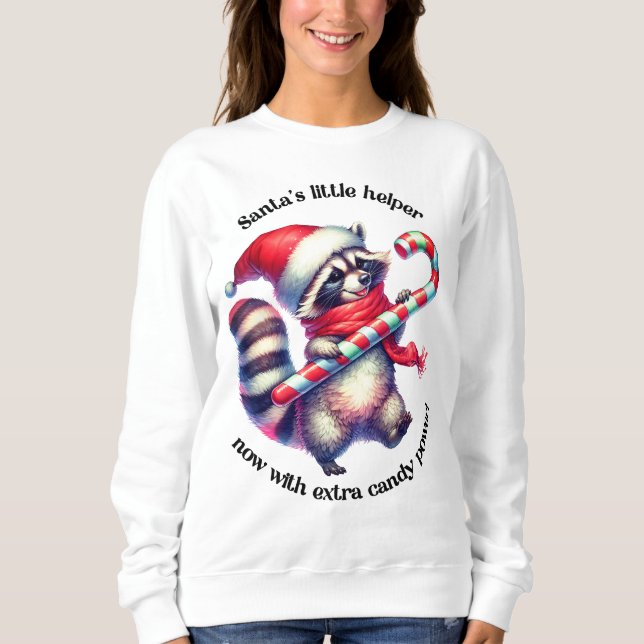 Moletom Engraçado chá de Natal: guaxinim-canavial (Frente)