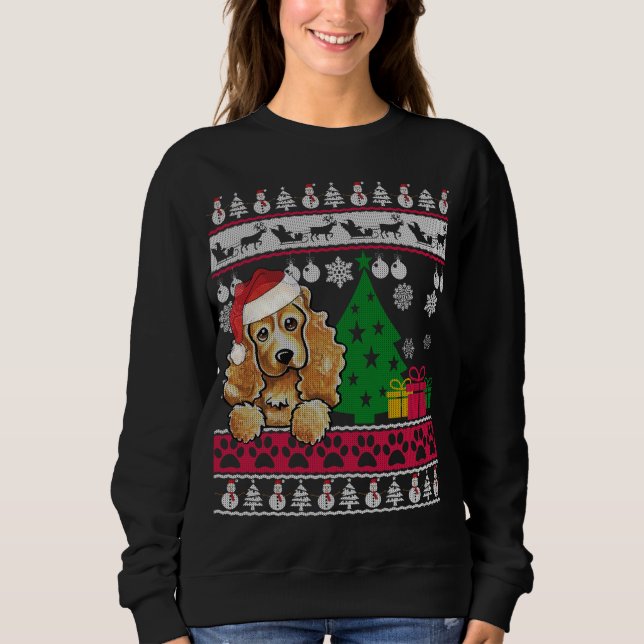 Moletom Engraçado Cocker Espanhol Natal Feio Cachorro Lo (Frente)
