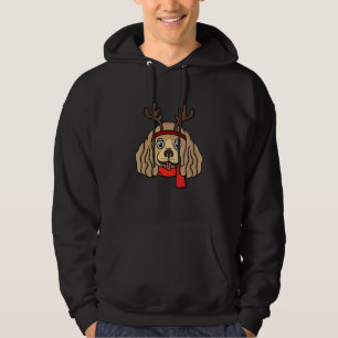 Moletom Engraçado Cocker Spaniel Cachorro Reindeer Antler