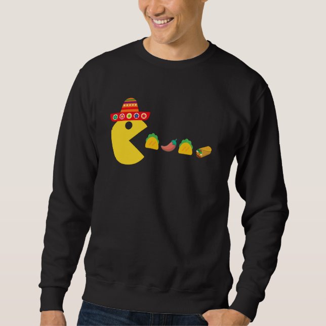 Moletom Engraçado Comendo Taco Chili Comida Cinco De Mayo  (Frente)