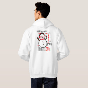 Moletom Engraçado Congelando de Neve White Hoodie
