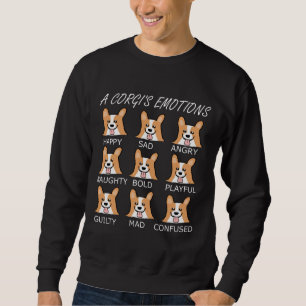 Moletom Engraçado Corgi X S Emoções Cachorro Cachorro Pemb