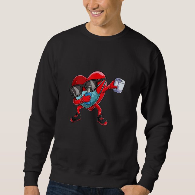 Moletom Engraçado Dabbing Heart Quarantine Mask Roupa Dab  (Frente)