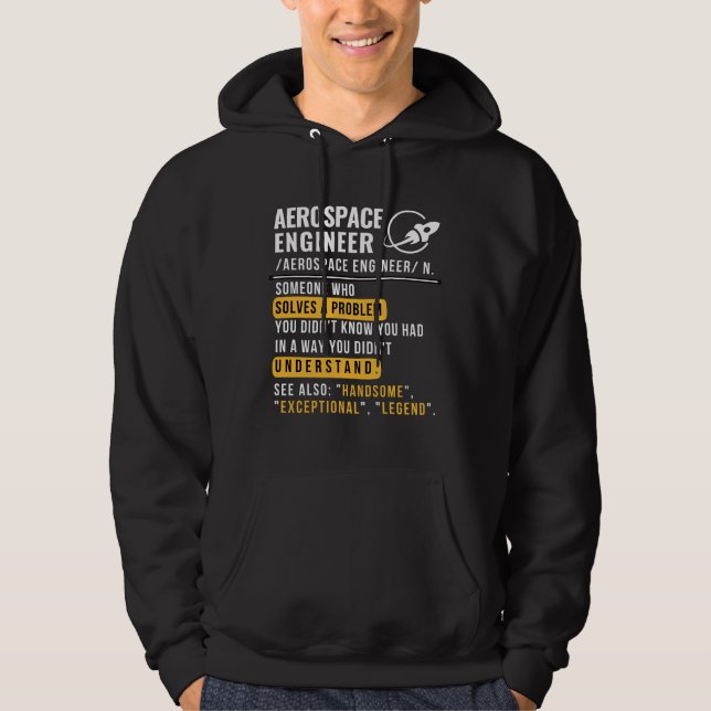 Moletom engraçado de Engenheiro Aeroespacial (Frente)