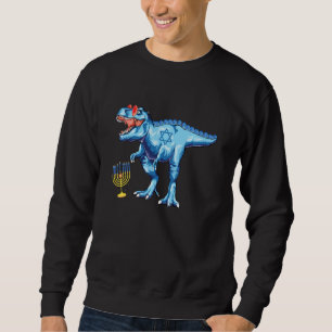Moletom Engraçado Dinossauro Hanukkah Correspondendo à fam