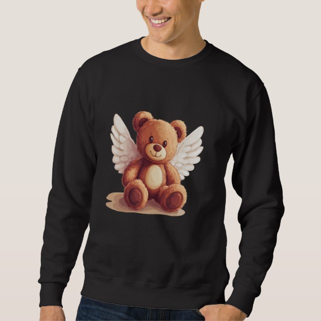 Moletom Engraçado e Legal Angel Teddy Bear para uma Tela C (Frente)