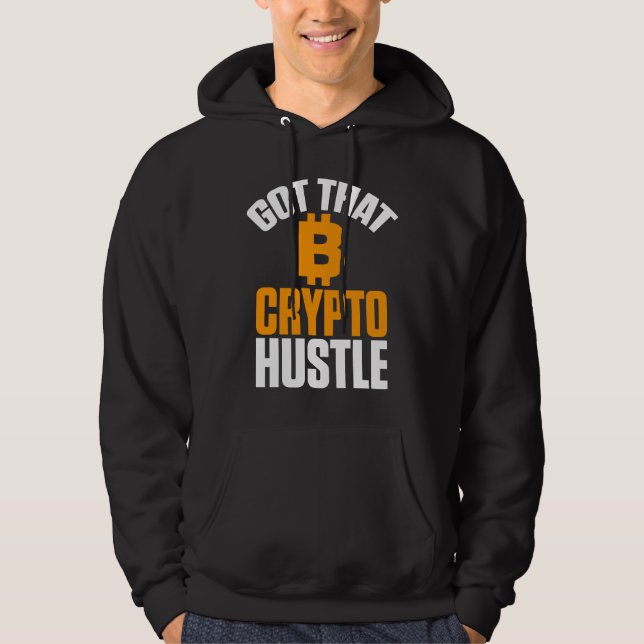 Moletom Engraçado. Engraçado... O Crypto Hustle Bitcoin BT (Frente)