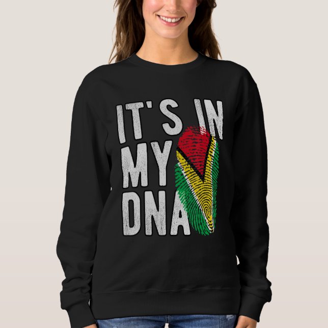Moletom Engraçado está no meu DNA, a bandeira da Guiana, F (Frente)