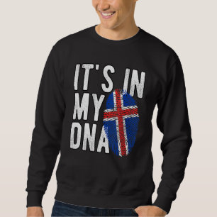 Moletom Engraçado está no meu DNA, bandeira da Islândia, I
