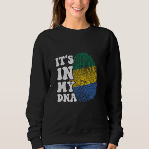 Moletom Engraçado, está no meu DNA Gabon, bandeira Fingerp